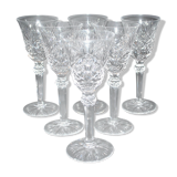 Series of 6 wine glasses in diamond cut crystal Lemberg or Saint-Louis 18cm