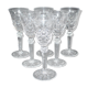 Series of 6 wine glasses in diamond cut crystal Lemberg or Saint-Louis 18cm