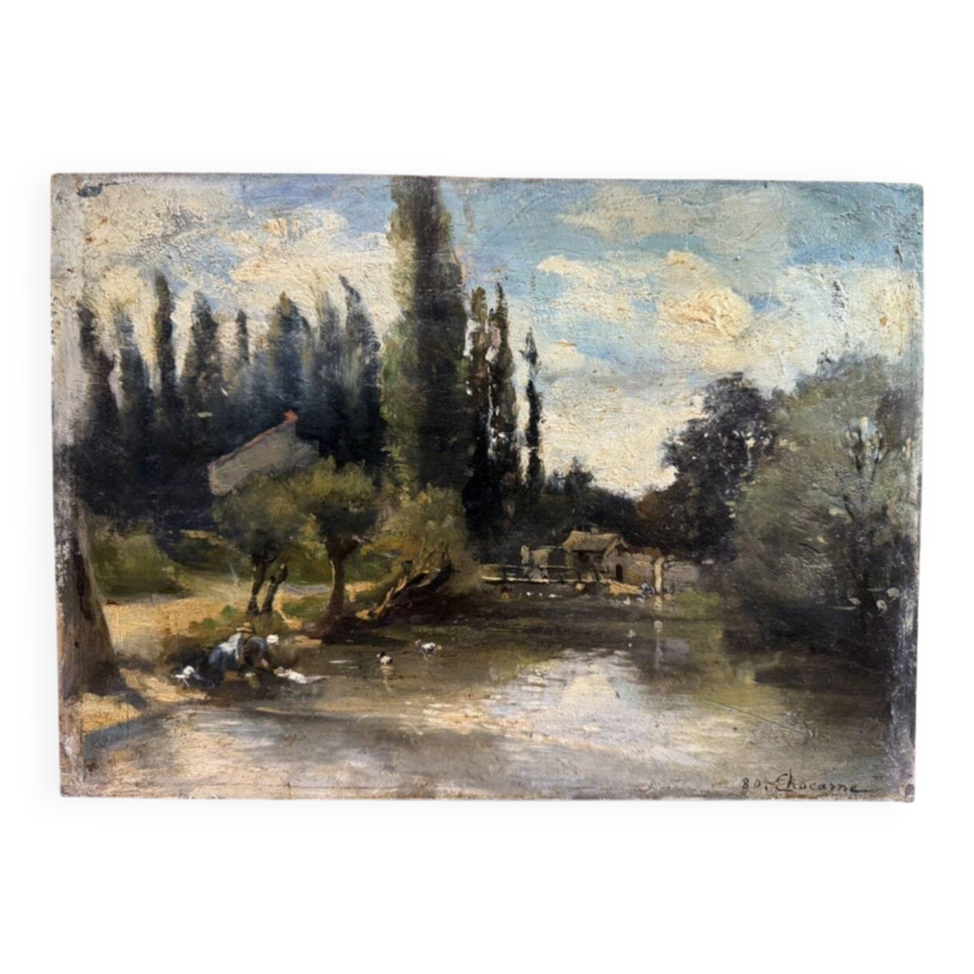 Paul Charles Chocarne (1855–1936)  Les Lavandières au bord de l’eau (a