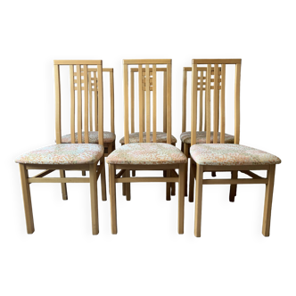 Magnificent set of 6 Italian high back dining chairs from the 20th century