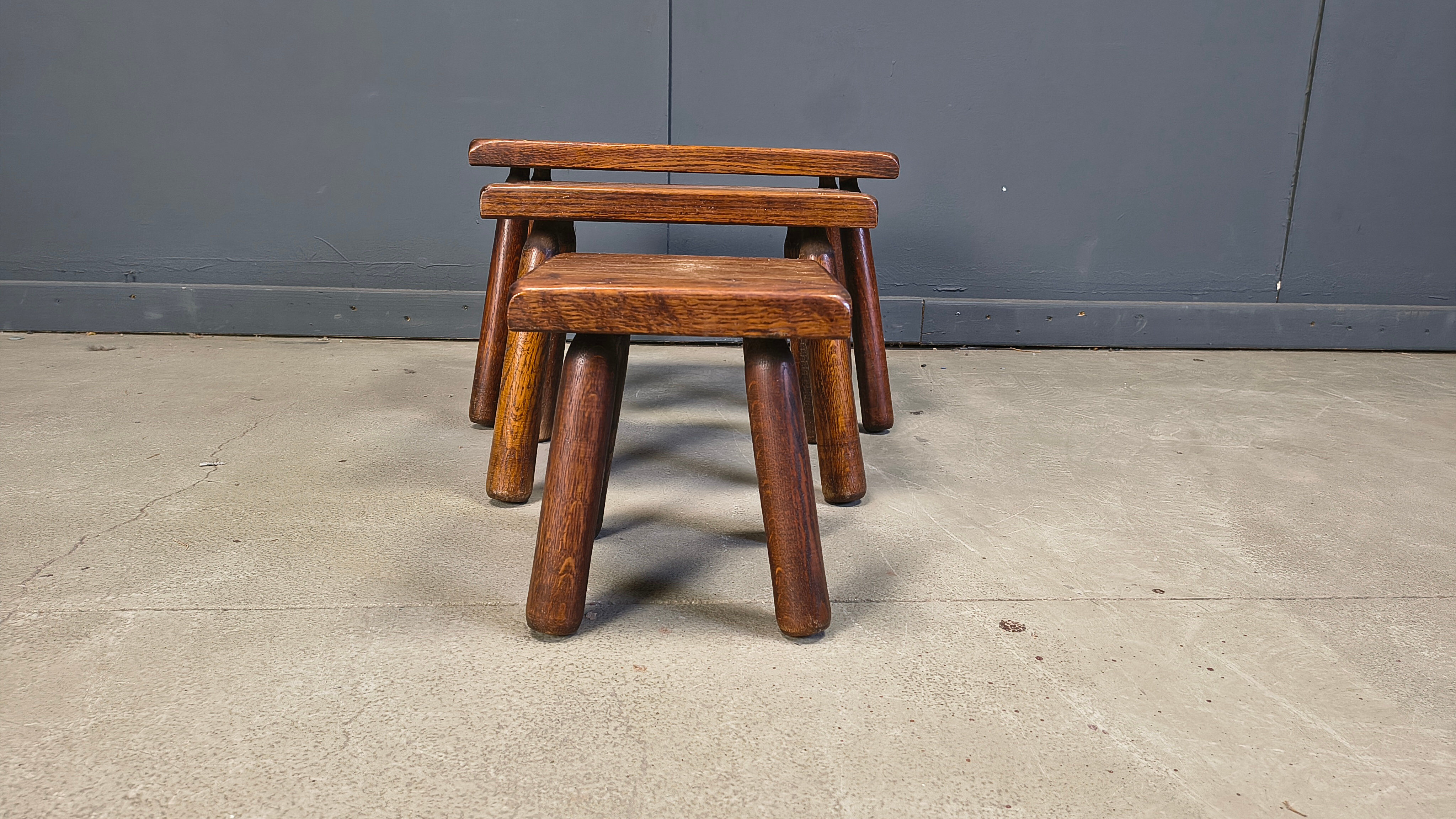 Vintage brutalist nesting tables, 1960s