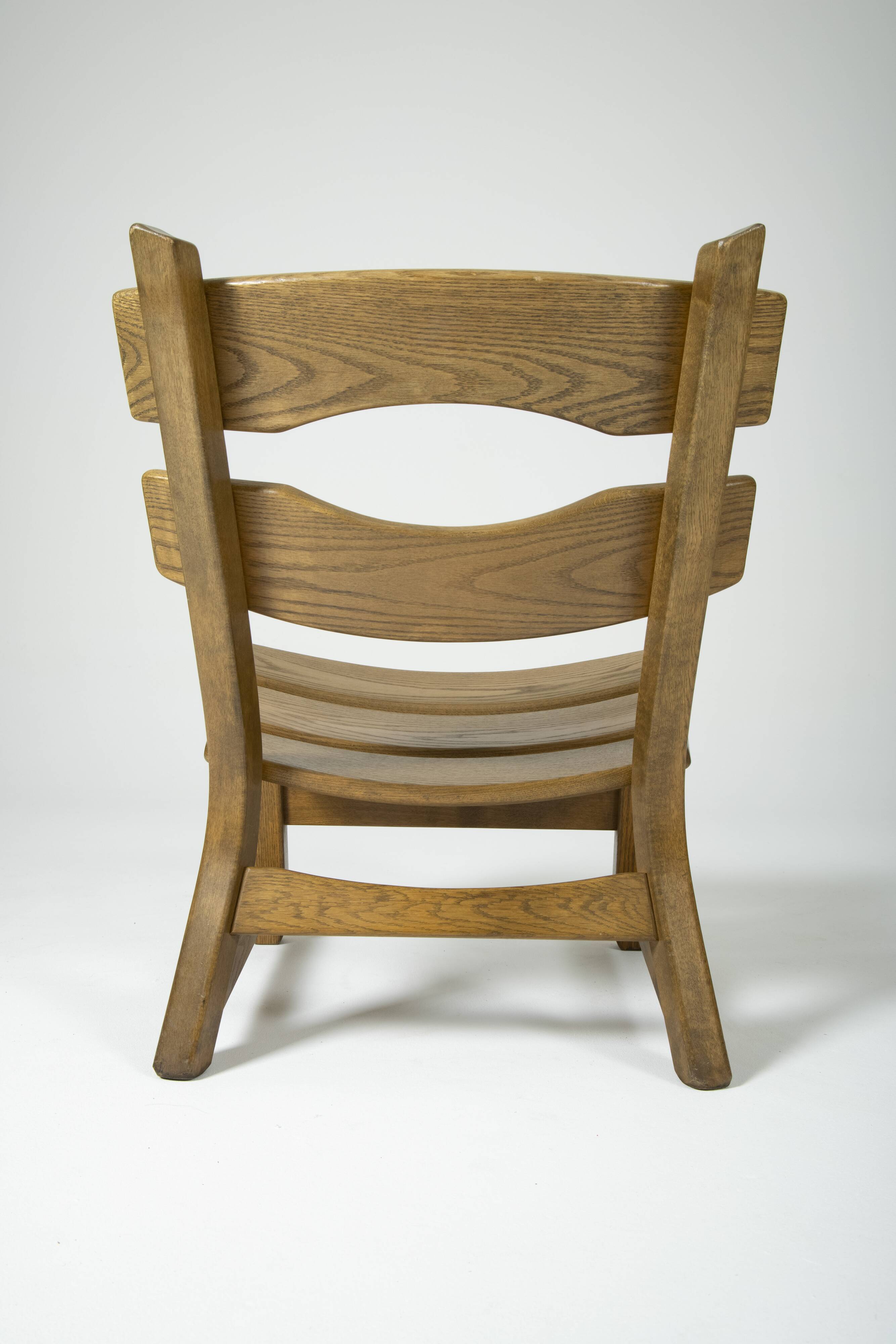 Pair of brutalist oak chairs by Dittmann & Co for Awa Radbound, 1960s