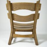 Pair of brutalist oak chairs by Dittmann & Co for Awa Radbound, 1960s