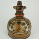 Italian ceramic vase jug italica ars model 1680/16 brown and orange
