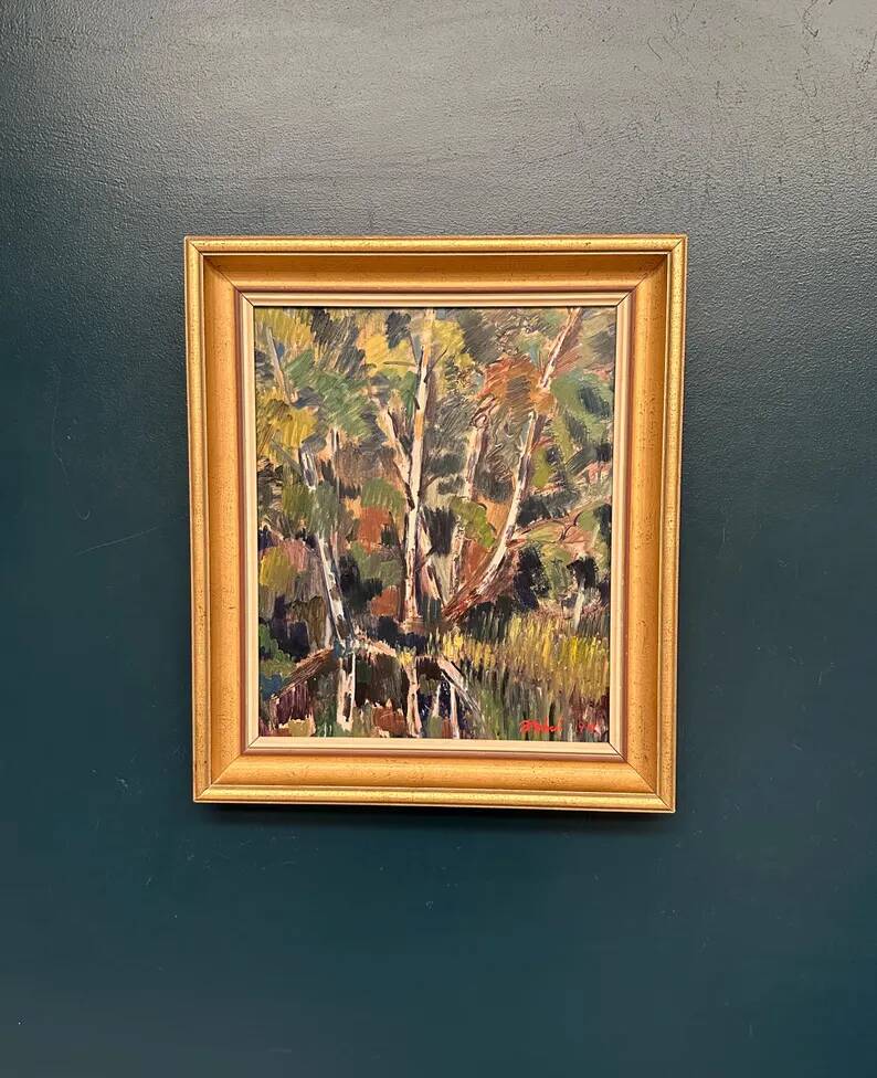 Original Swedish Oil on Panel – “Forest” by Arvid Herbert