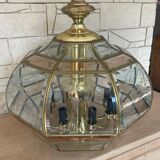 Eight-branch chandelier in beveled glass. 1940s.