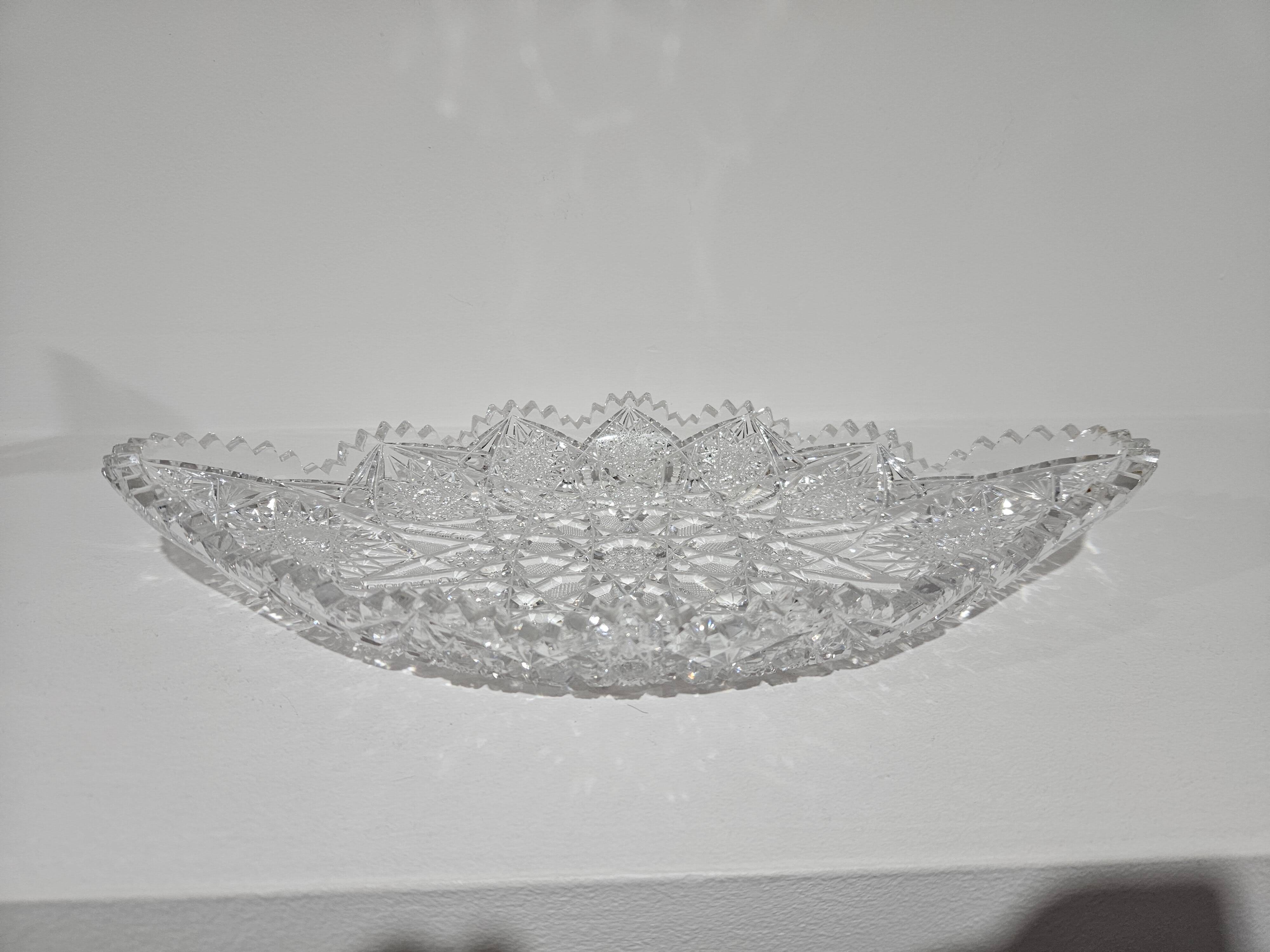 Starry Pattern Crystal Bowl, American, American Brilliant Cut Glass, 1920s.