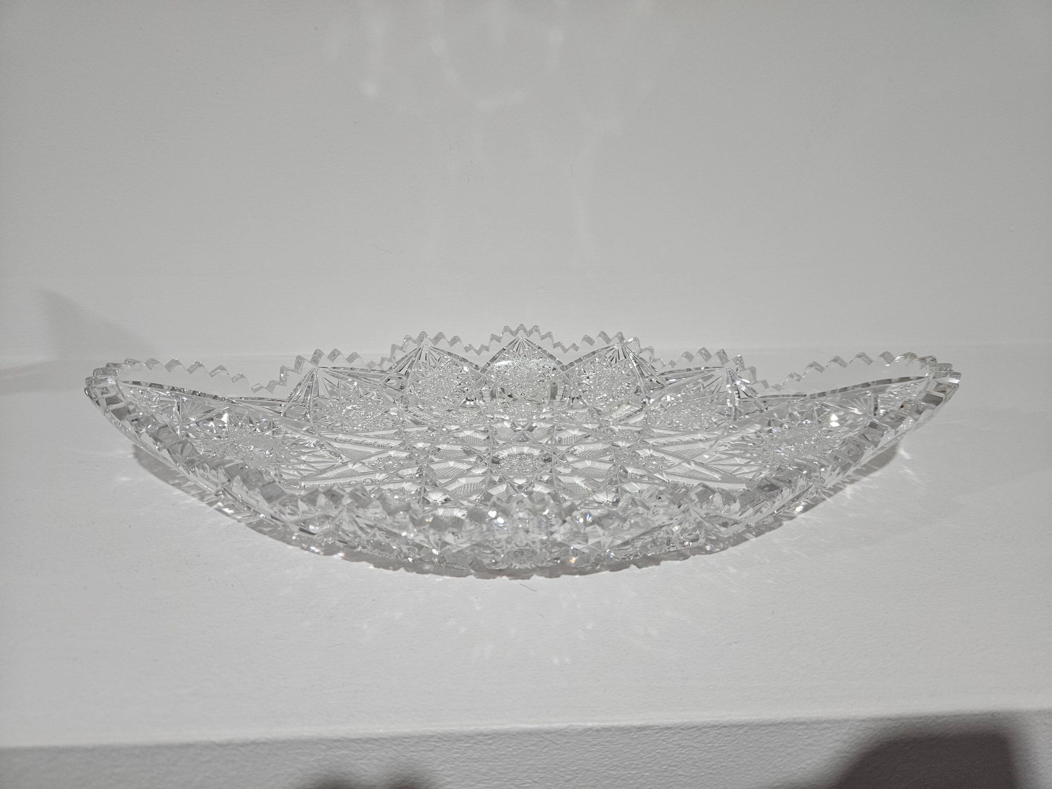 Starry Pattern Crystal Bowl, American, American Brilliant Cut Glass, 1920s.