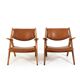 Fauteuils en chêne CH-28 de Hans J. Wegner
