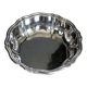 Vintage silver-plated metal salad bowl with gadrooned edge