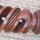 Column in walnut wood twisted in hollow, rustic vintage 60's years height 70 cm