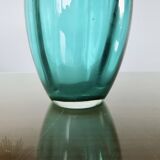 Turquoise Murano blown glass vase, 1970s