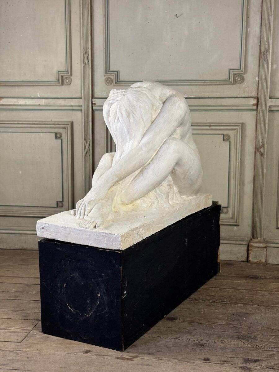 Large Workshop Plaster, Young Nude Woman, Signature on the Base