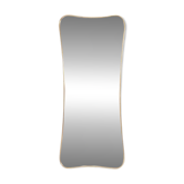 Golden brass mirror in the style of Gio Ponti. 1980s or 1990s.