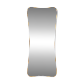 Golden brass mirror in the style of Gio Ponti. 1980s or 1990s.