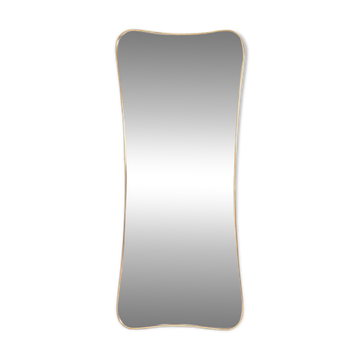 Miroir en laiton doré dans le style de Gio Ponti. Années 1980 ou 1990.