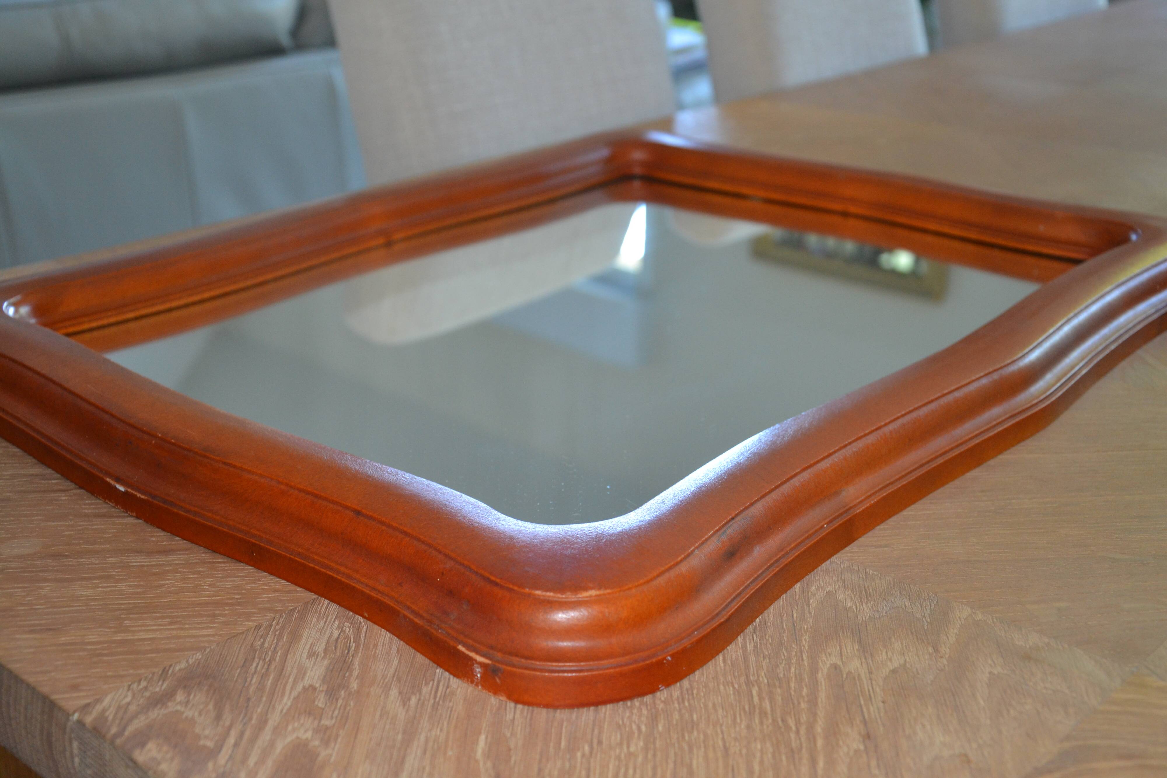 Vintage organic wavy cast resin mirror