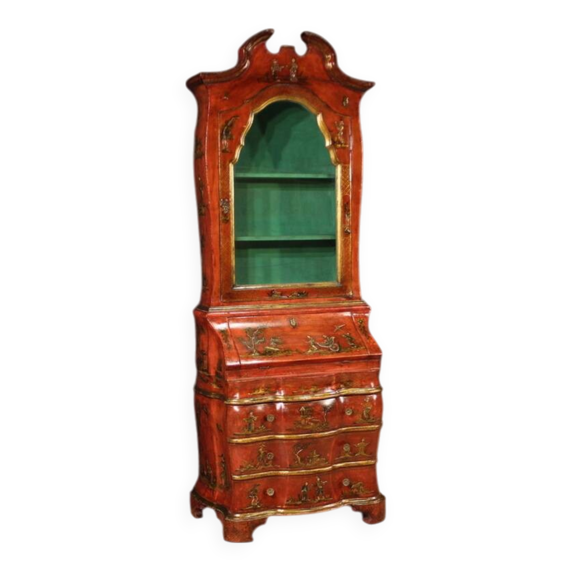 Venetian Lacquered And Gilded Chinoiserie Trumeau From 20th Century