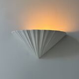Vintage porcelain shell wall lamp, France 1970