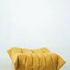 Togo Chair and Pouf Set in Yellow Tweed