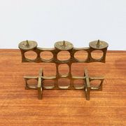 Brutalist metal candlestick from the mid-century by Heinz Goll