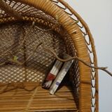 Round rattan shelf