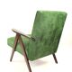 Vintage var green structural velvet easy chair, 1970s