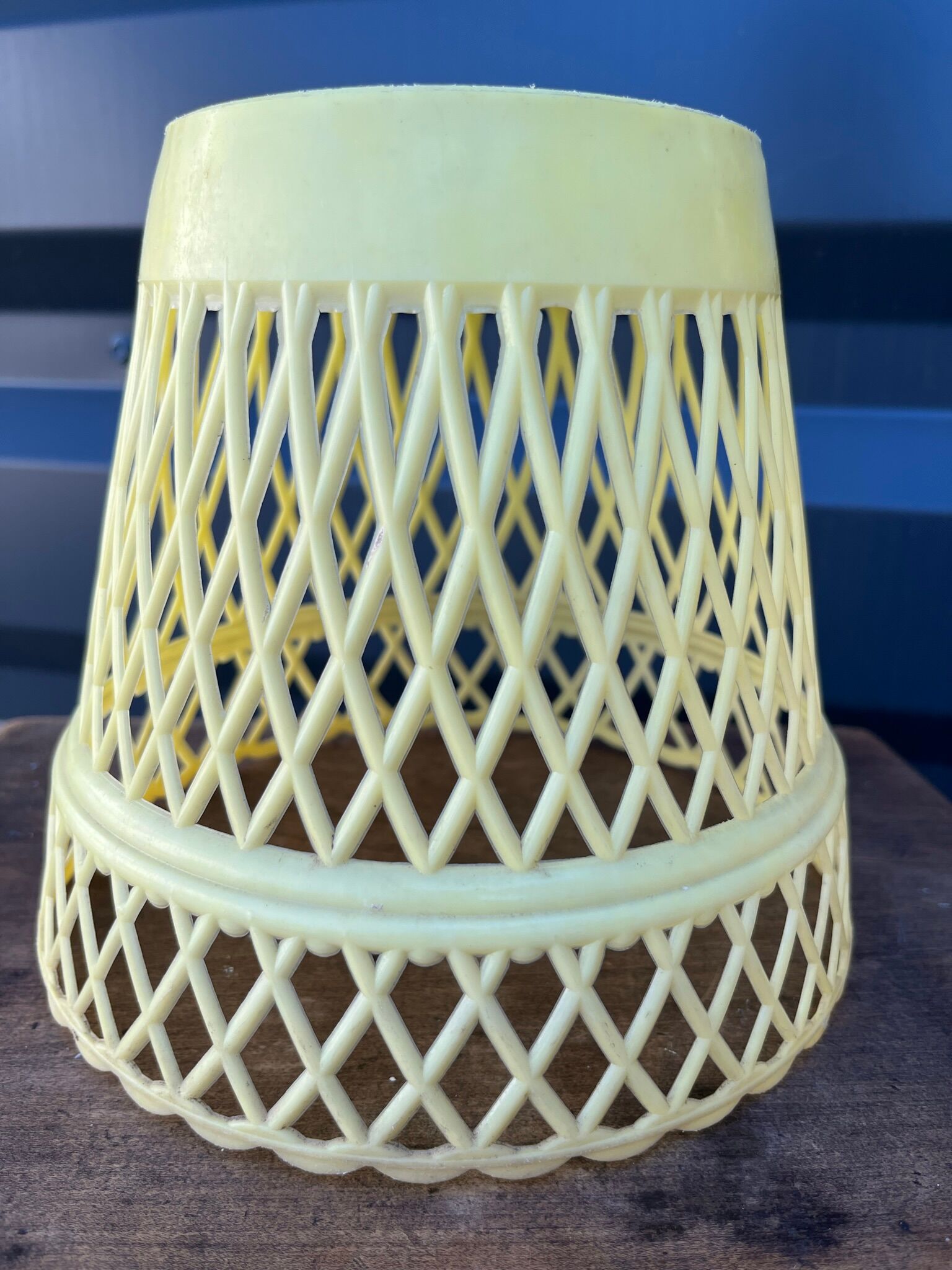 Yellow plastic pot cover 50s-60s