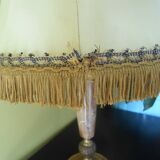 Alabaster lamp and gilt bronze, silk Lampshade