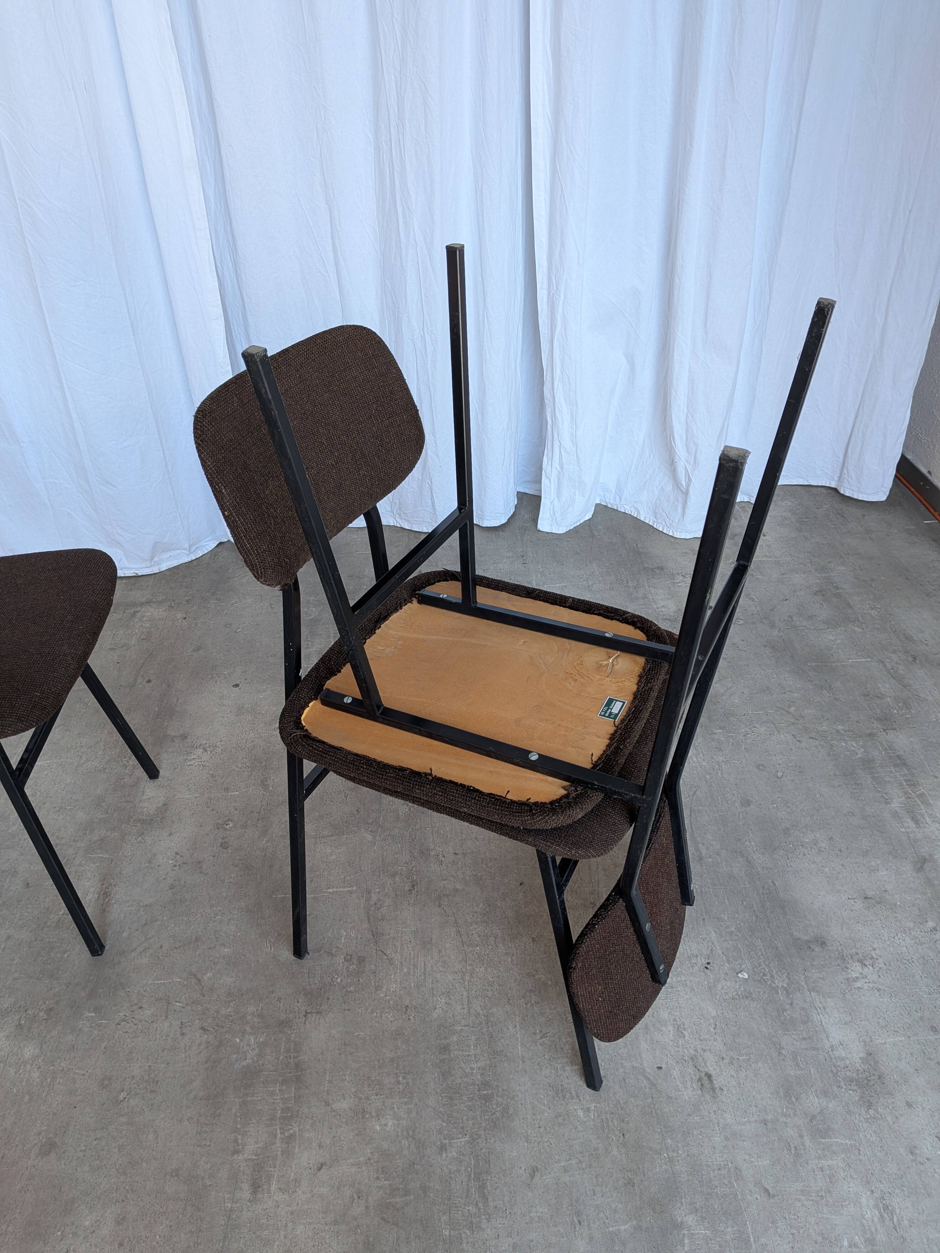 Chaises de salle à manger STOL Kamnik vintage (ensemble de 4) : tissu marron rétro des années 1970