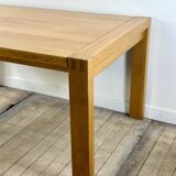 Extendable table in solid oiled elm by maison regain 1970