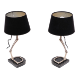 Pair of Eichholtz table lamps with stirrups from 1980s