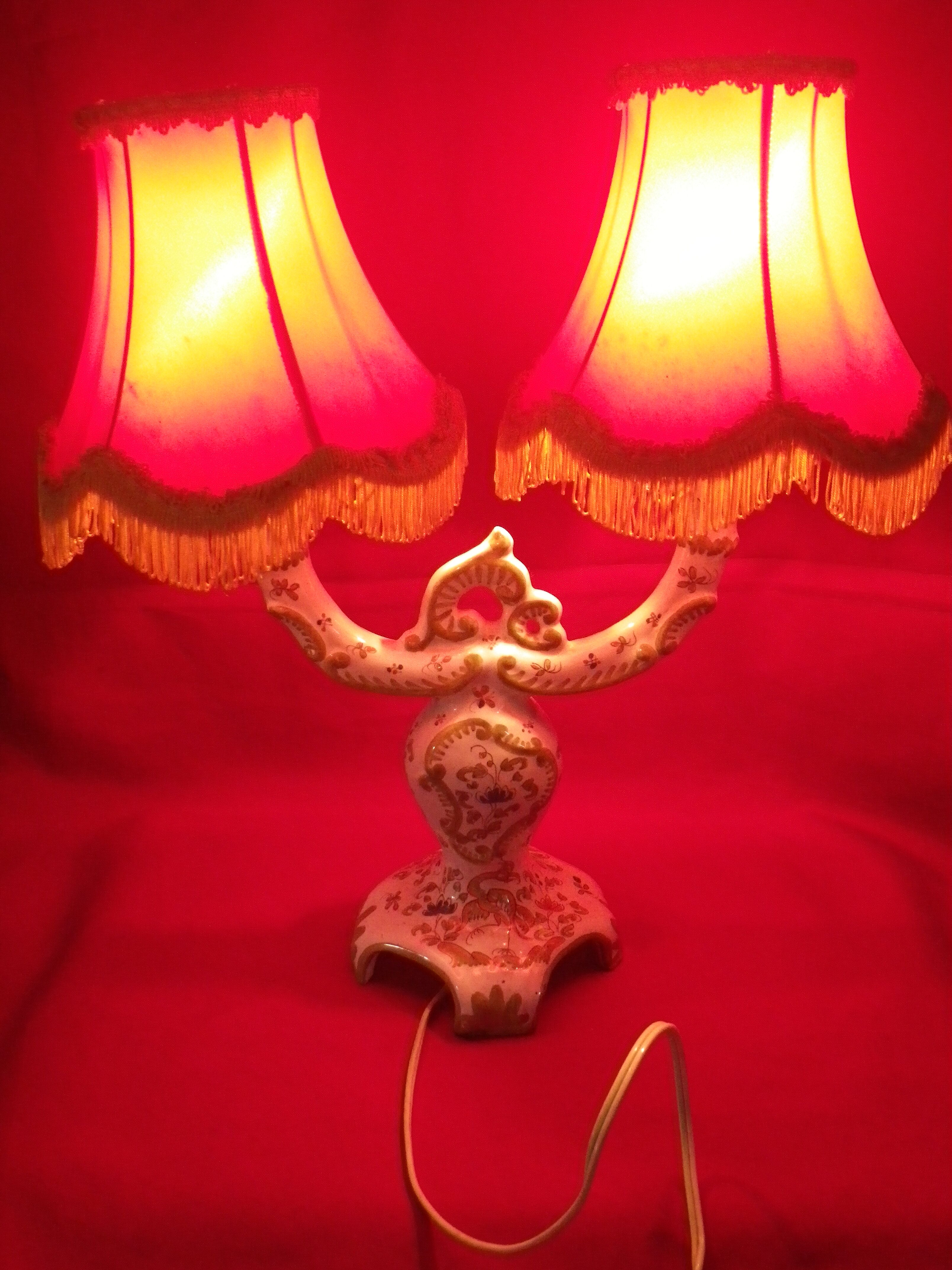 Pair of electrified Martres-Tolosane candle holders