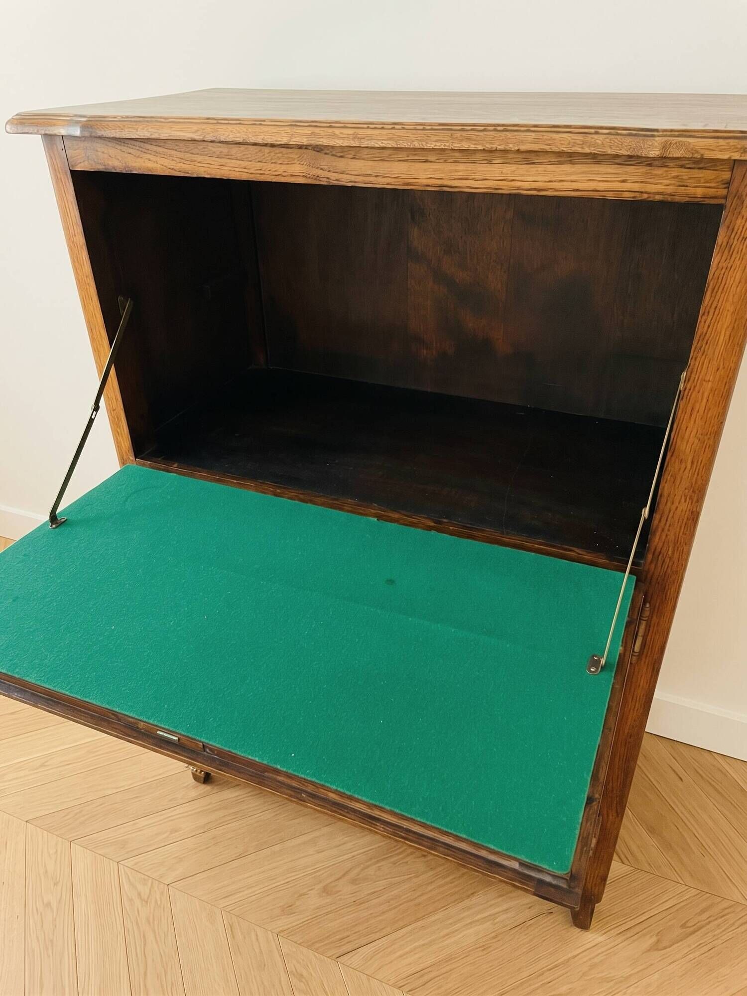 Louis XV drop-leaf secretary in solid oak