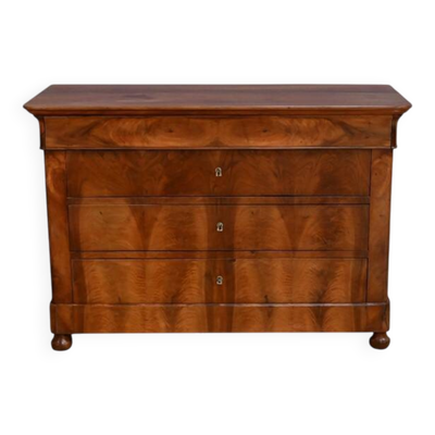 Commode en ronce de noyer, époque Restauration – 1ère partie XIXe