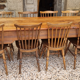 Solid oak farmhouse table, a drawer, vintage, early twentieth century.