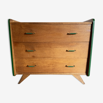 Commode en chêne clair vintage des années 50/60 éditée par sam