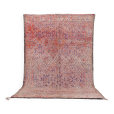 Tapis marocain vintage rose 197 x 320 cm, tapis en laine berbère, tapis boho fait main