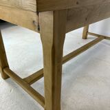 Oak farmhouse table, black top