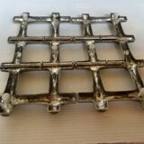 Silver-plated bamboo trivet