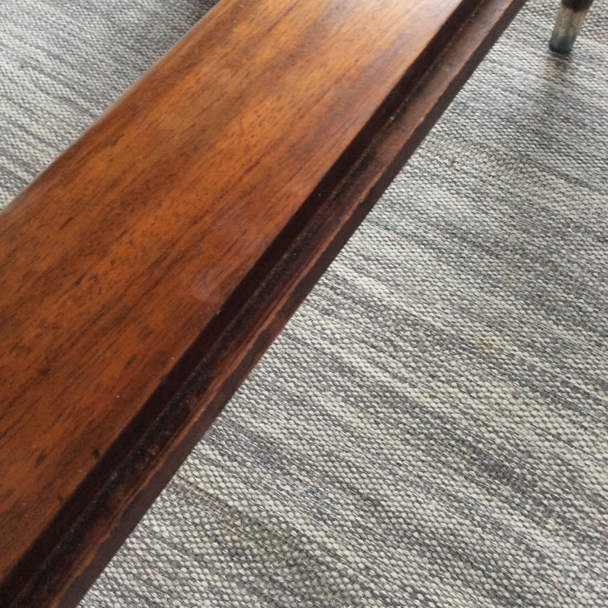 Scandinavian coffee table in teak and white marble