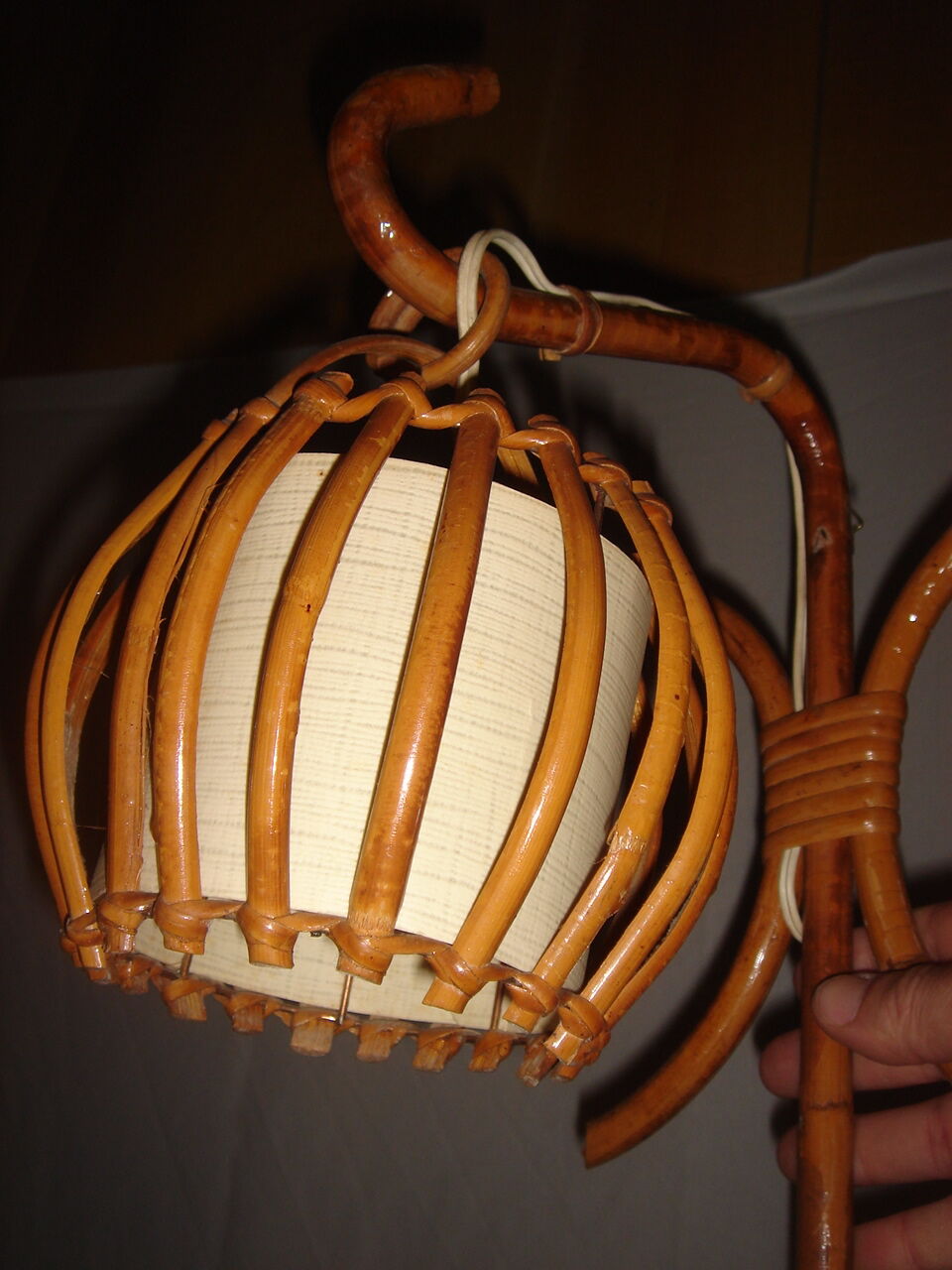 1960 rattan wall light