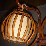 1960 rattan wall light