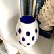 Vase overlay en pâte de verre blanche et bleue