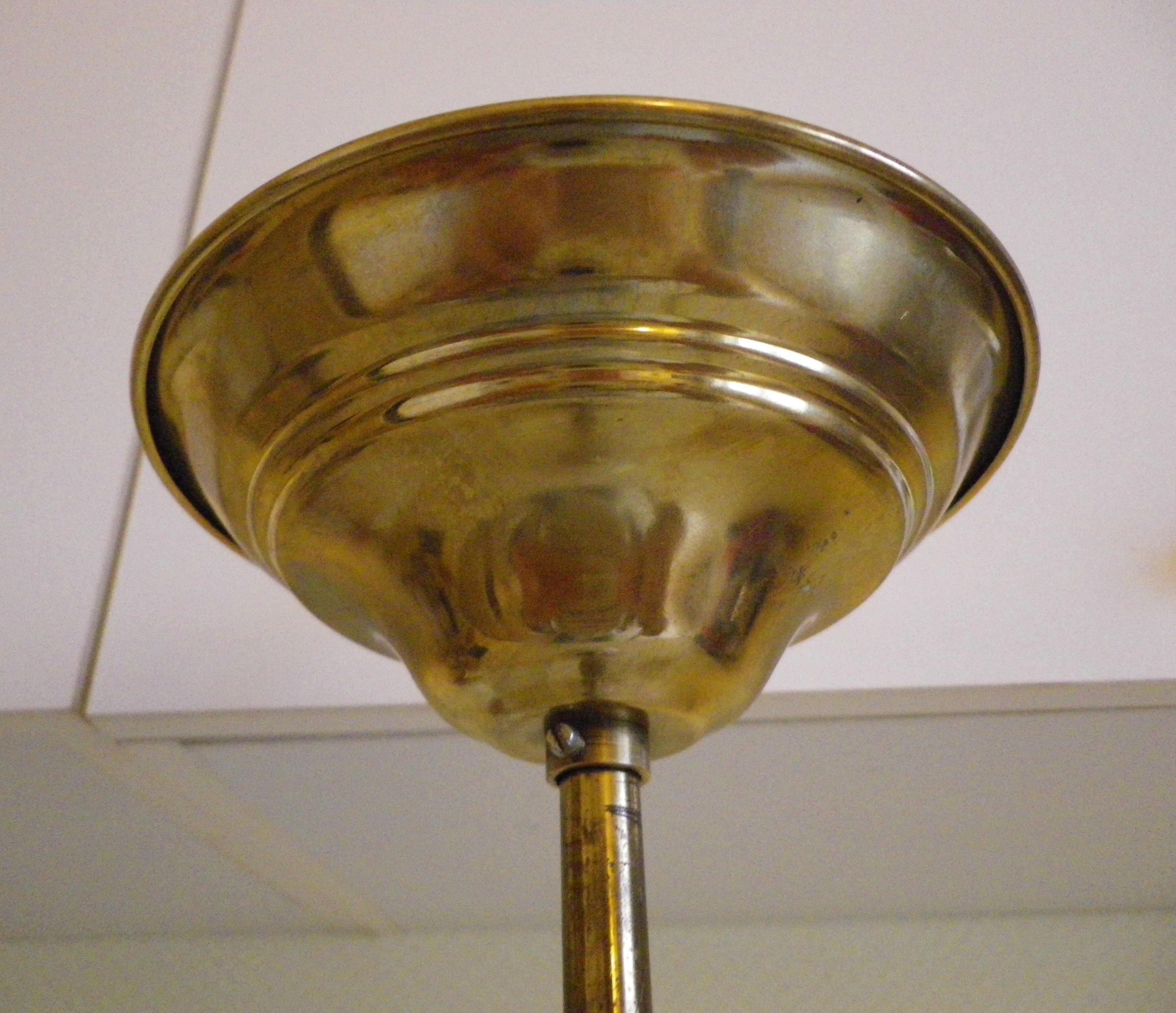 Suspension in brass and glass opaque Netherlands 1960s/1970s