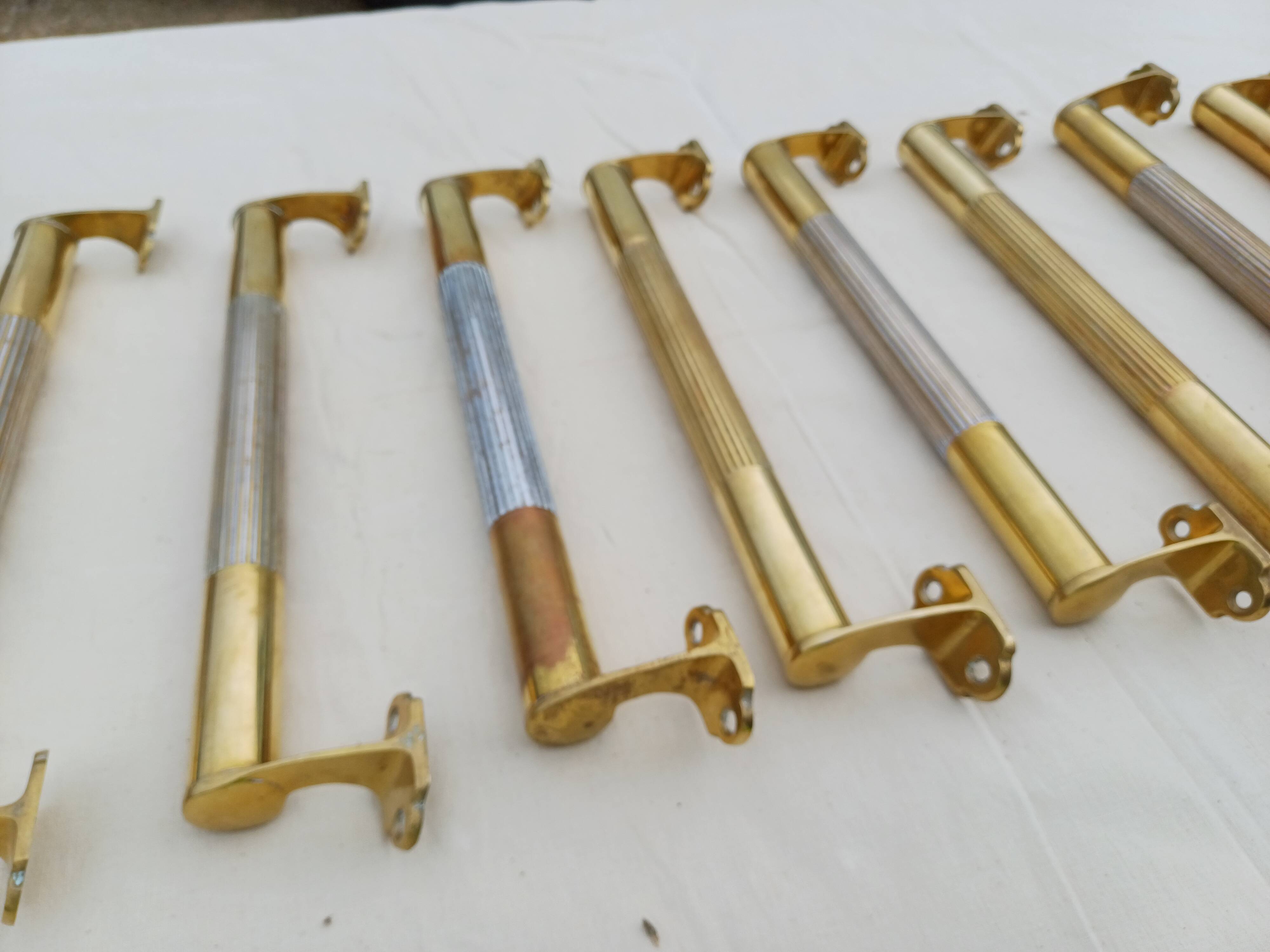 Set of 17 Art Deco Brass Door Bars