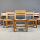 Ensemble de 5 chaises en bois de pin par GM Mobler, années 1960.