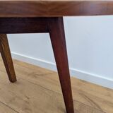 Restored vintage varnished wood bean-shaped tripod table