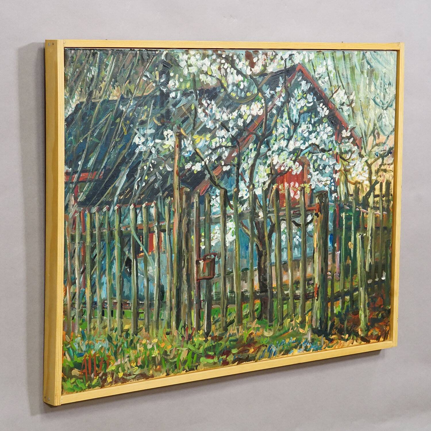 Cottage in Geilertshausen, 1977 – Oil painting by Alexander Michael