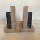 Pair of greenhouse books half moon marble art deco
